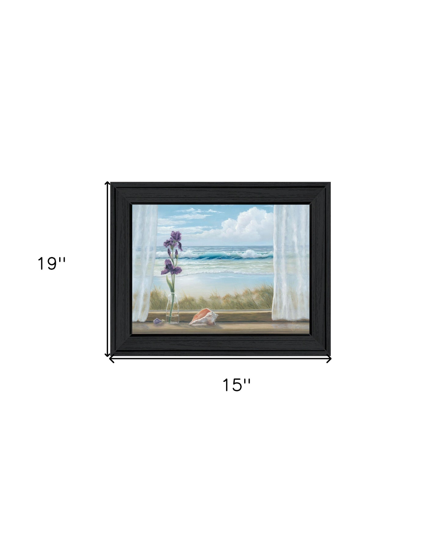 Irises on Windowsill Black Framed Print Wall Art-4