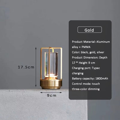LumiCrystal™ Rechargeable Touch Lamp – Elegant LED Crystal Light for Home, Camping & Decor