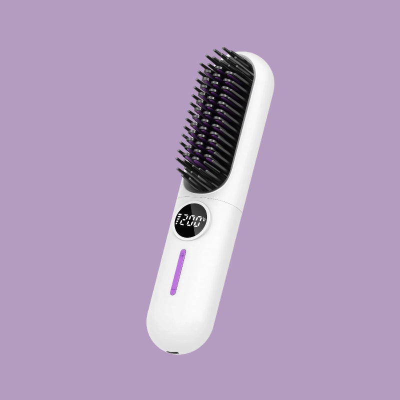Electric Hot Comb – 2-in-1 Straightening Brush with Anti-Scald & Ionic Smoothing Power