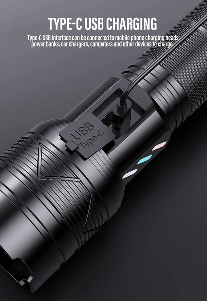 Rechargeable Zoomable LED Flashlight